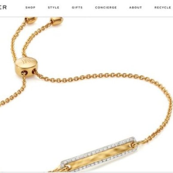 Monica Vinader Havana Bar Diamond Friendship Bracelet - Yellow gold vermeil - Picture 8 of 8